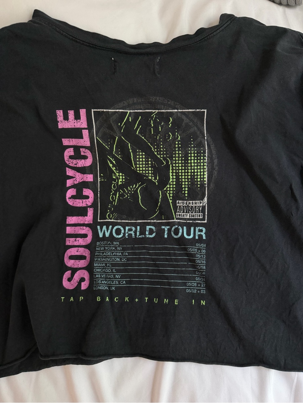 Dark grey SoulCycle cropped tshirt Medium